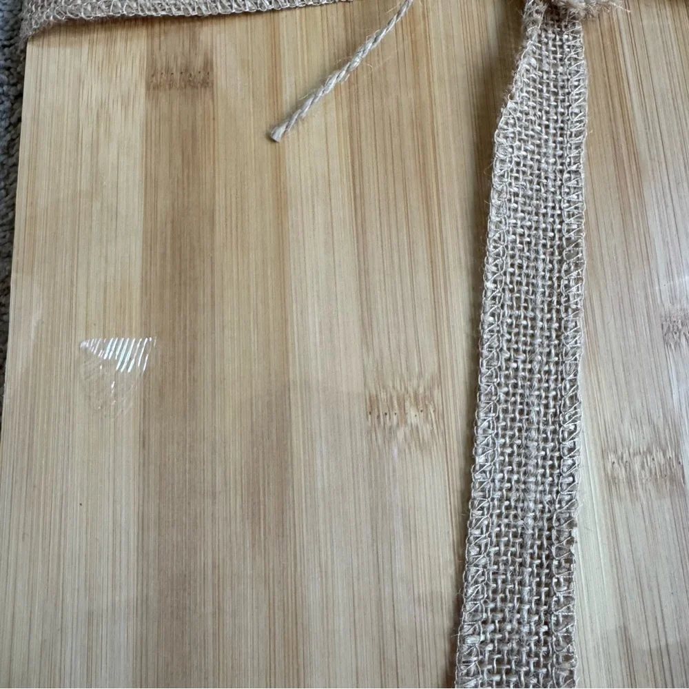 Charcuterie Wooden Cutting Board Burlap Ribbon Gift Presentation 11